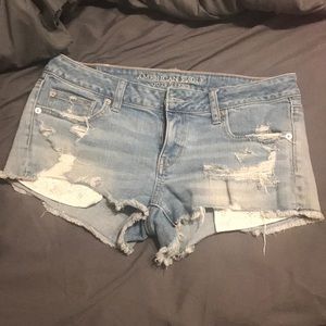 American Eagle distressed jean shorts, size 10